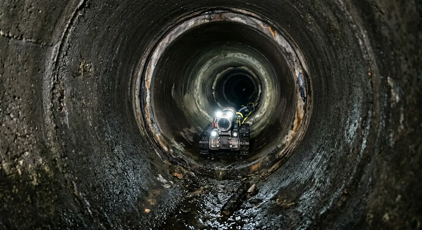 Robotic sewer camera inspecting pipe interior for Drain Snake Service in Richfield